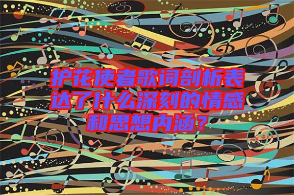 護花使者歌詞剖析表達了什么深刻的情感和思想內涵？