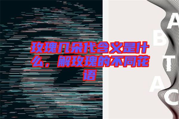 玫瑰幾朵代含義是什么，解玫瑰的不同花語(yǔ)