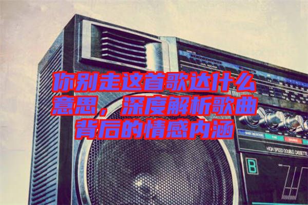 你別走這首歌達什么意思，深度解析歌曲背后的情感內涵