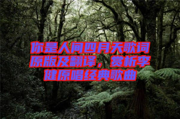 你是人間四月天歌詞原版及翻譯，賞析李健原唱經典歌曲