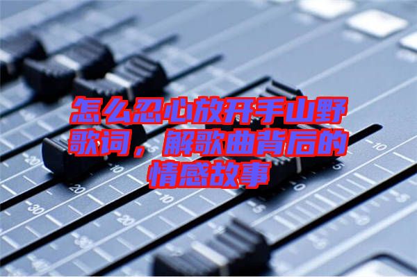 怎么忍心放開手山野歌詞，解歌曲背后的情感故事