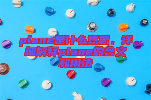 plane是什么意思，詳細解釋plane的含義和用法