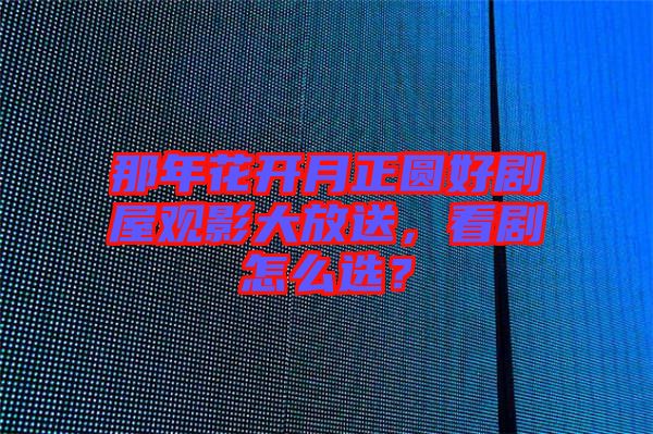那年花開月正圓好劇屋觀影大放送，看劇怎么選？