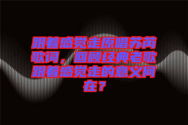跟著感覺走原唱蘇芮歌詞，回顧經典老歌跟著感覺走的意義何在？